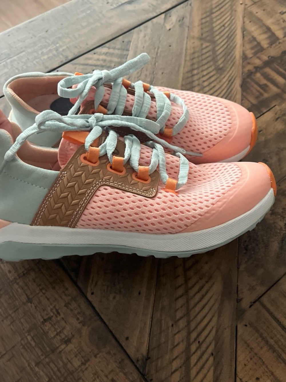 OluKai Mint and Peach Women's Slip-On Sneaker